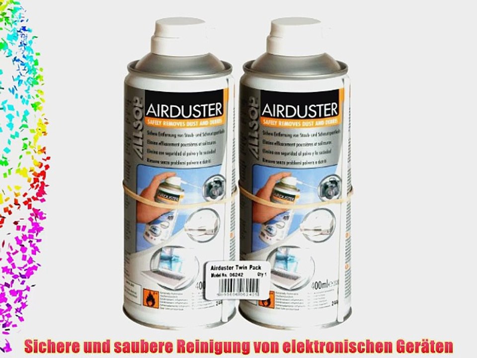 Allsop 06242 Air Duster Twin Pack Druckluft-Reiniger zur Reinigung von elektronischen Ger?ten