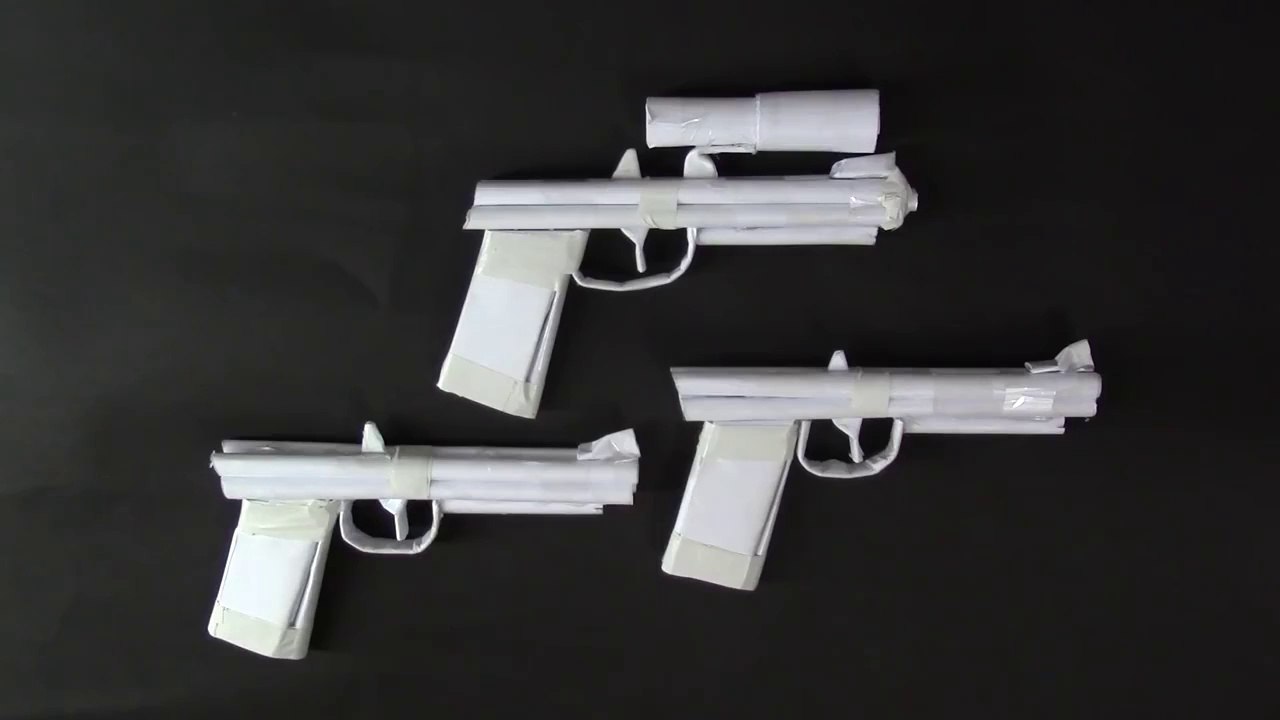 How to Make a Paper Gun That Shoots - ( Rubber Band Paper Gun with Trigger )