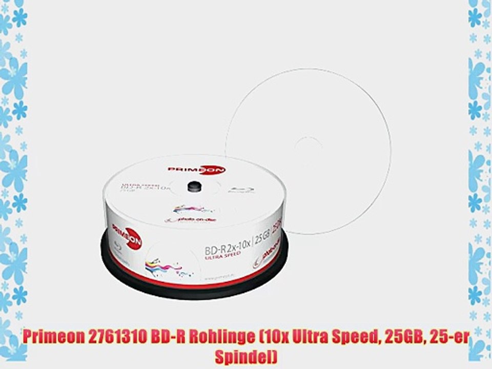 Primeon 2761310 BD-R Rohlinge (10x Ultra Speed 25GB 25-er Spindel)