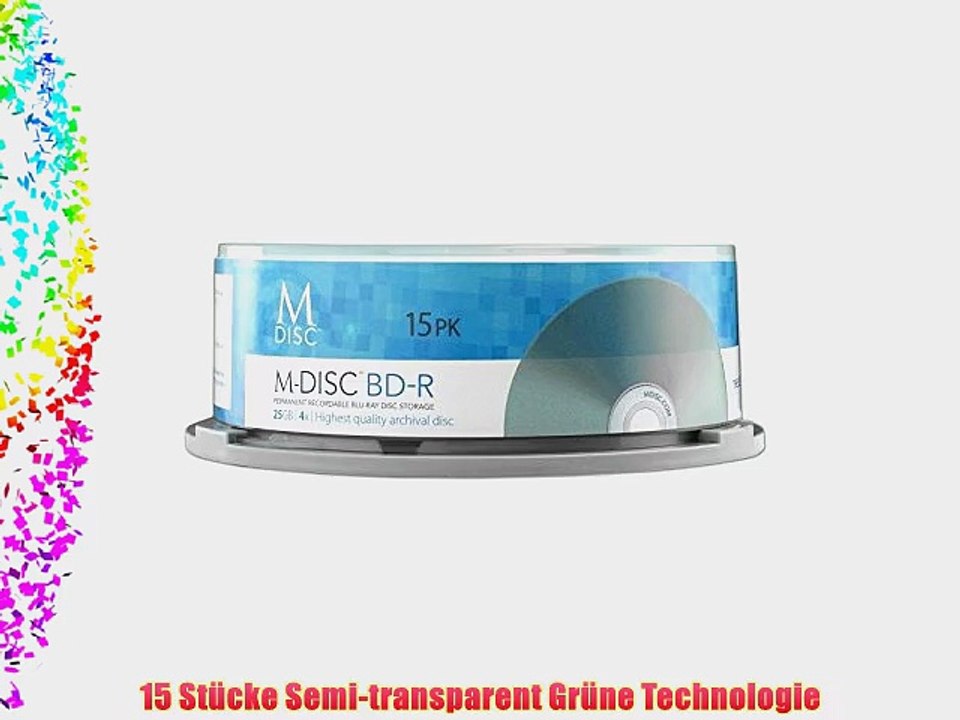 Millenniata MDBD015 M-DISC Cakebox BD-R Rohlinge (4x Speed 25GB 15er Spindel)
