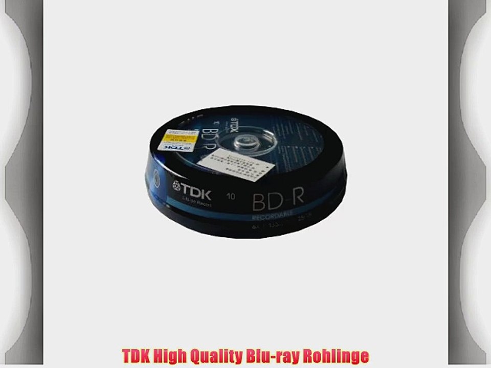 TDK T78082 BD-R Blu-ray Rohlinge 25GB in Cakebox (10 St?ck) 6x Speed