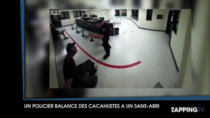 Un policier suspendu pour s'être amusé à balancer des cacahuètes à un sans-abri menotté
