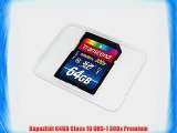 Transcend TS64GSDU1 Class 10 UHS-I Premium SDXC 64GB Speicherkarte (300x) [Amazon frustfreie