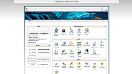 viewing your disk space usage in cpanel by: Asher Feroze from : CreativeON.com