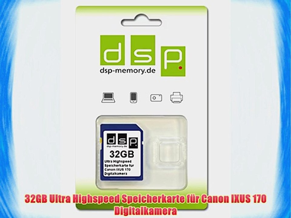 32GB Ultra Highspeed Speicherkarte f?r Canon IXUS 170 Digitalkamera
