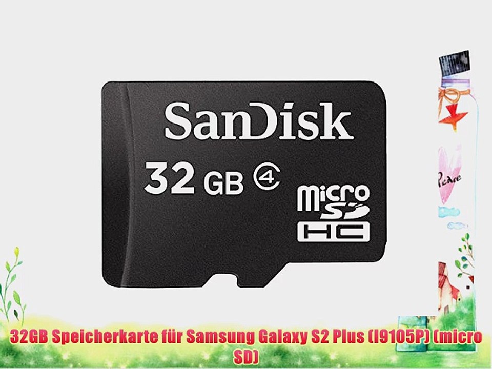 32GB Speicherkarte f?r Samsung Galaxy S2 Plus (I9105P) (micro SD)