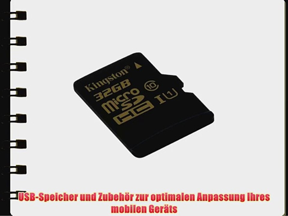 Kingston SDCA10/32GBSP microSD/SDHC 32GB Speicherkarte (UHS-1 90Mbps Lesegeschwindigkeit 45Mbps