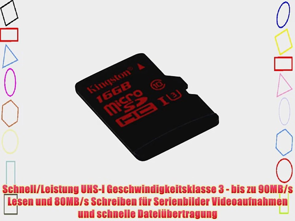 Kingston SDCA3/16GB microSDHC/SDXC Speicherkarte (UHS-I U3 90R/80W)