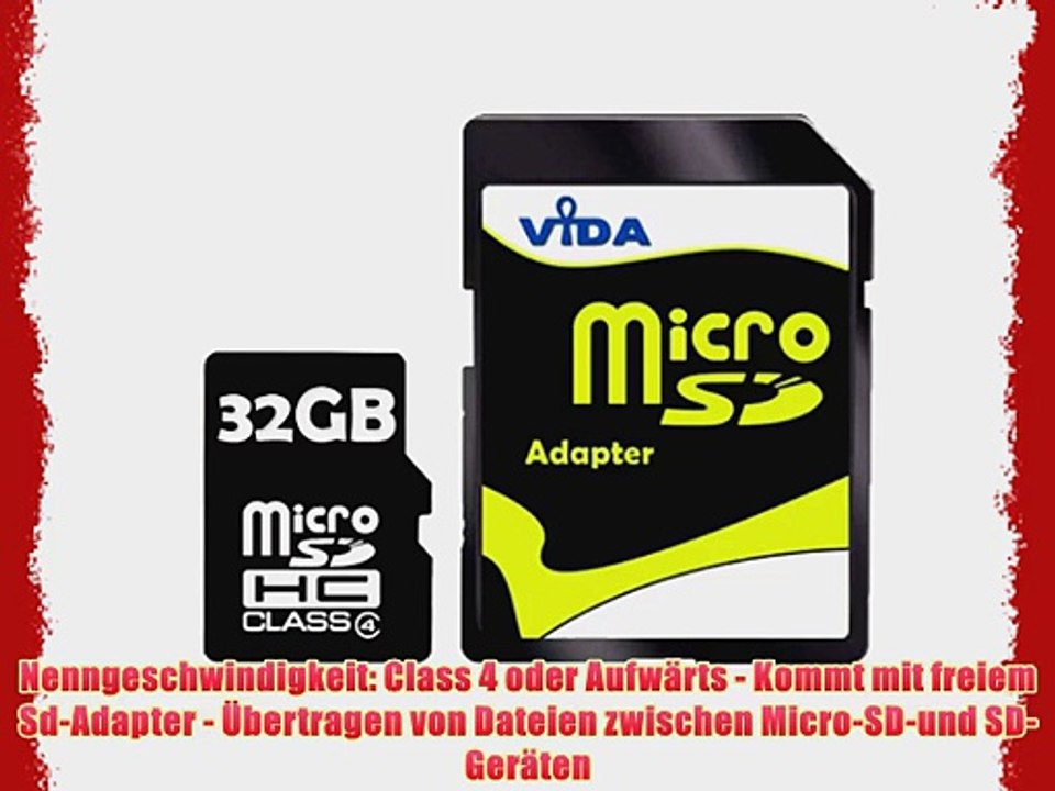 Neu Vida IT 32GB Micro SD SDHC Speicherkarte f?r Acer - Iconia Tab A700 - Iconia Tab A701 -