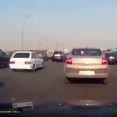 Car Blast On The Road While Driving
