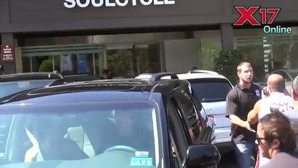 David Beckham looking buff in black at LAX