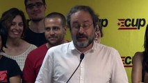 Antonio Baños, en la seva primera intervenció com a candidat de la CUP