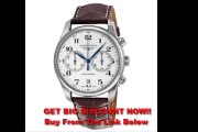 SALE Longines Master Chronograph Silver Dial Brown Leather Mens Watch L26294783