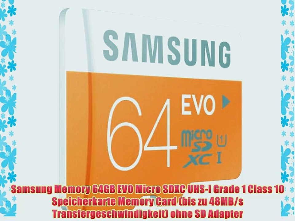 Samsung Memory 64GB EVO Micro SDXC UHS-I Grade 1 Class 10 Speicherkarte Memory Card (bis zu