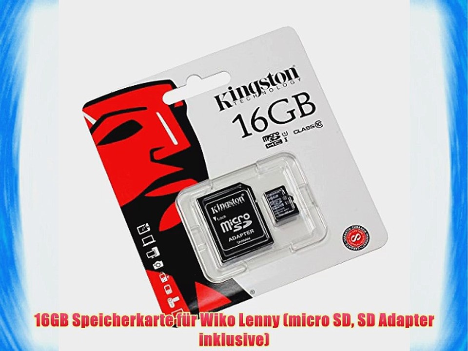 16GB Speicherkarte f?r Wiko Lenny (micro SD SD Adapter inklusive)