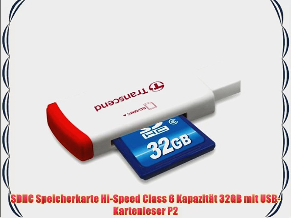 Transcend Hi-Speed SDHC 32GB Class 6 Speicherkarte mit USB Kartenleser