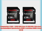 Komputerbay 2 PACK - 128GB SDXC Class 10 400X UHS-I Ultra hoch-geschwindigkeit Speicherkarte