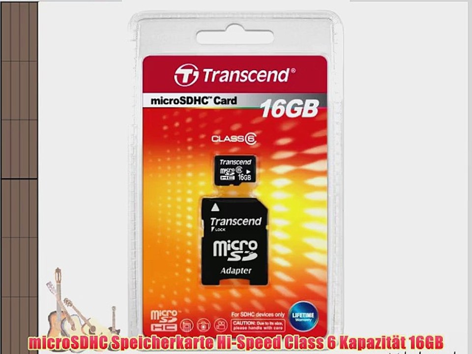 Transcend Hi-Speed Micro SDHC 16GB Class 6  Speicherkarte mit SD Adapter