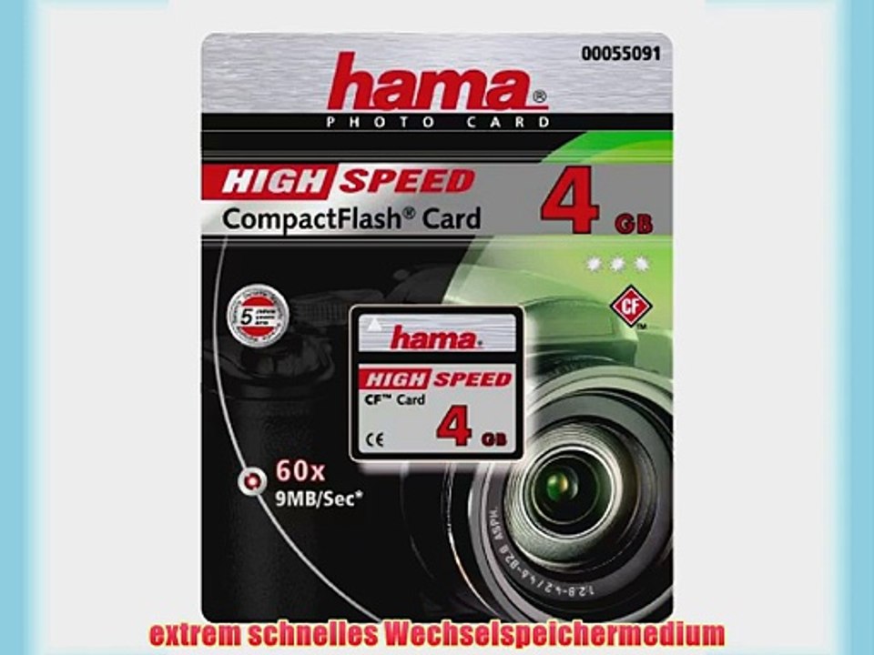 Hama HighSpeed CompactFlash(TM) 4GB Speicherkarte  (Original Handelsverpackung)