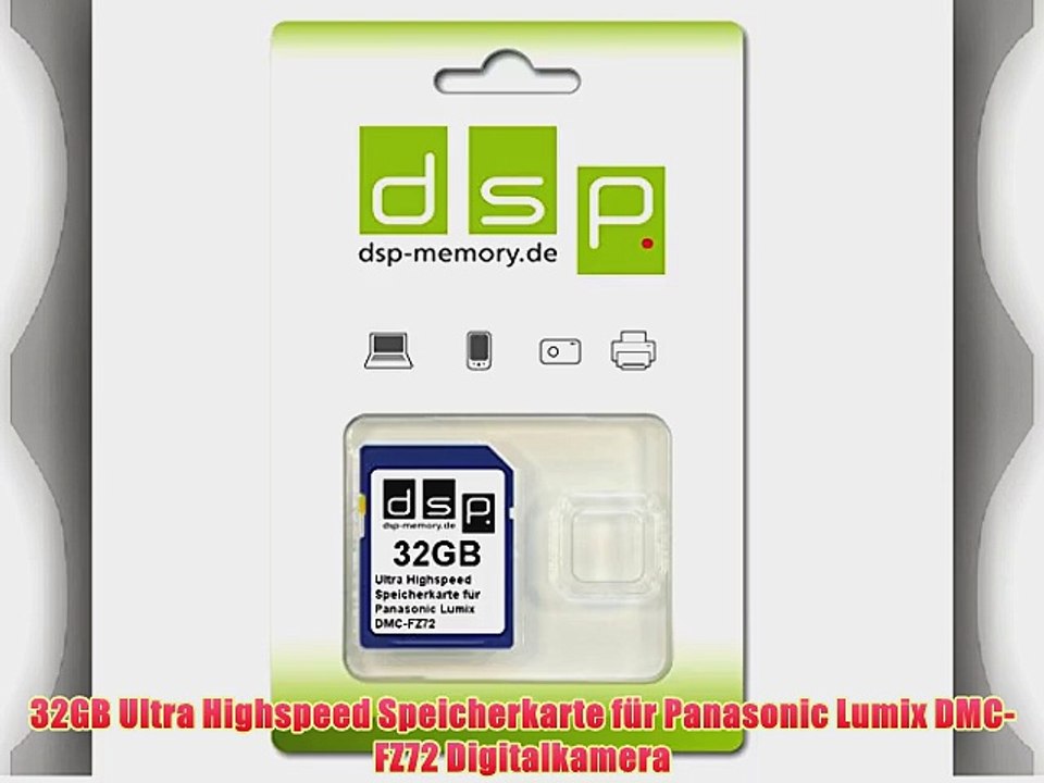 32GB Ultra Highspeed Speicherkarte f?r Panasonic Lumix DMC-FZ72 Digitalkamera