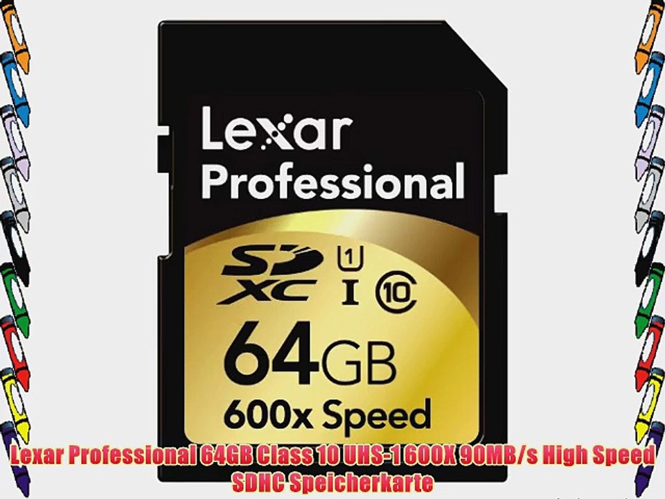 Lexar Professional 64GB Class 10 UHS-1 600X 90MB/s High Speed SDHC Speicherkarte