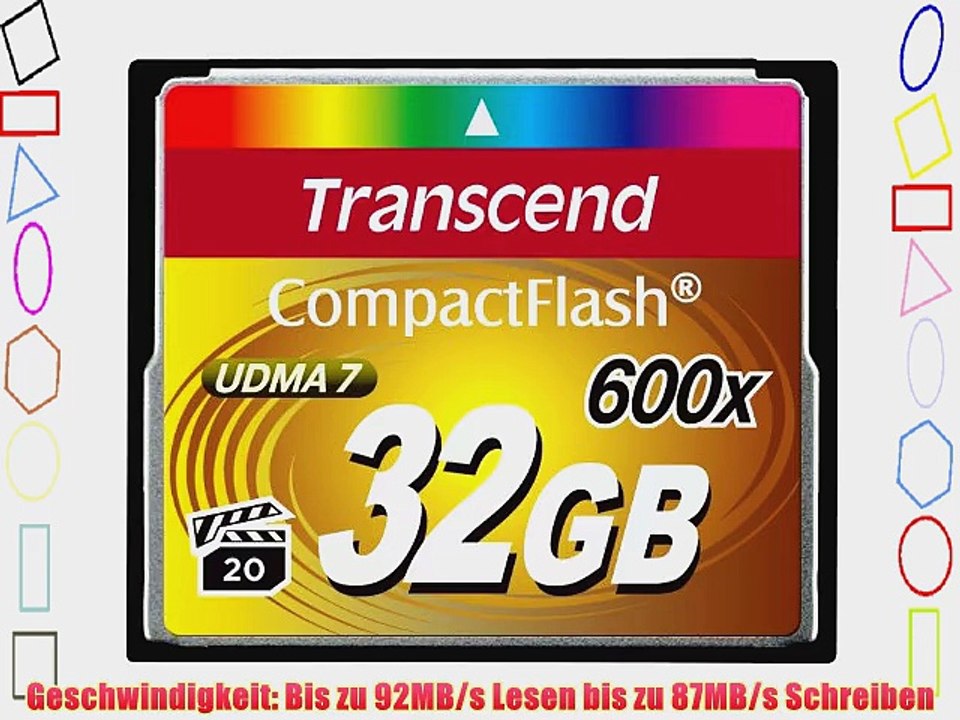 Transcend Ultimate 600x 32GB CompactFlash (CF) Speicherkarte (bis 90MB/s Quad-Channel)