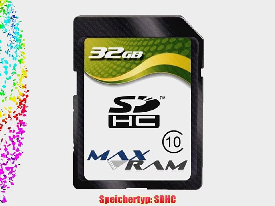 Speicherkarte SD SDHC 32 GB - Class 10 f?r Canon EOS 1100D/600D Canon PowerShot G12/SX130 IS/LEGRIA