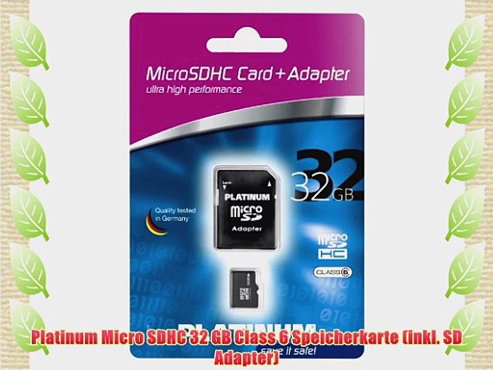 Platinum Micro SDHC 32 GB Class 6 Speicherkarte (inkl. SD Adapter)