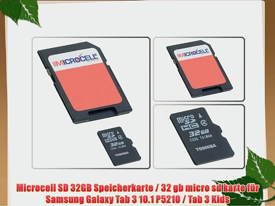 Microcell SD 32GB Speicherkarte / 32 gb micro sd karte f?r Samsung Galaxy Tab 3 10.1 P5210