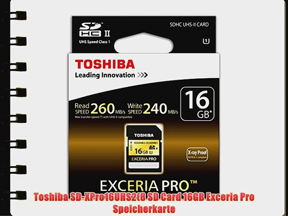 Toshiba SD-XPro16UHS2(8 SD Card 16GB Exceria Pro Speicherkarte