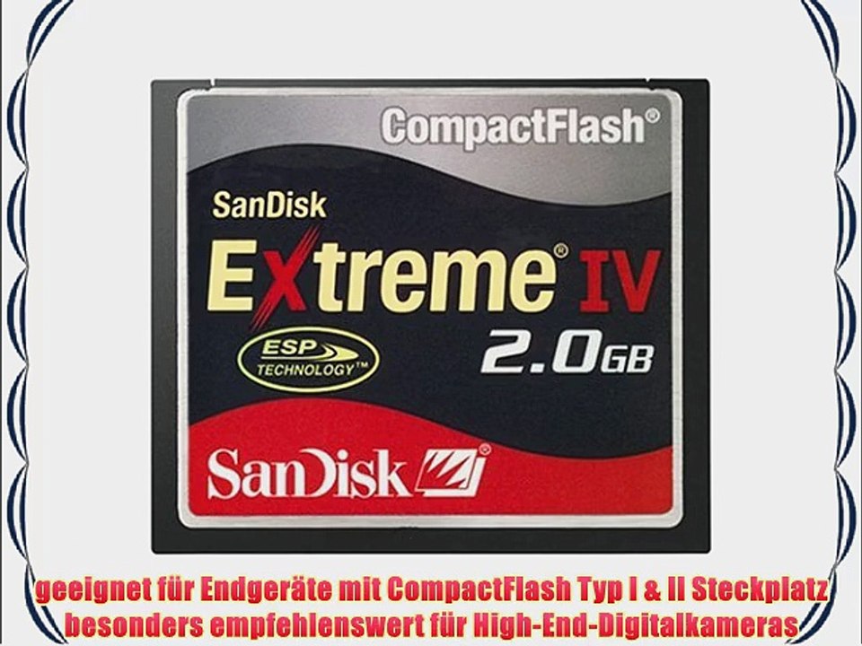 Sandisk Extreme IV CF 2GB CompactFlash Card