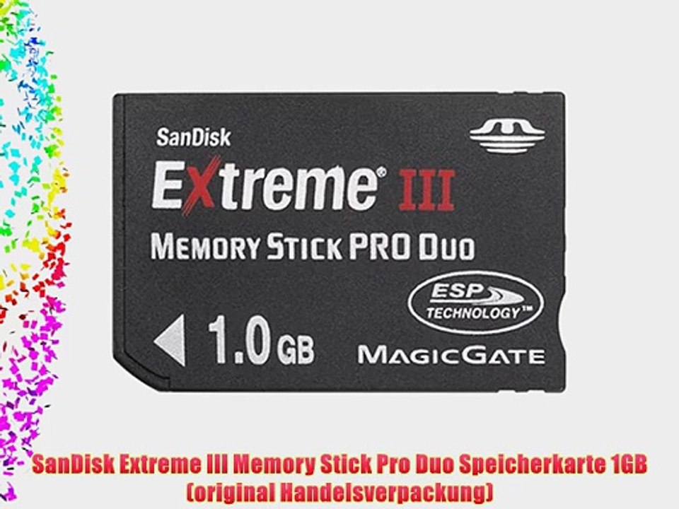 SanDisk Extreme III Memory Stick Pro Duo Speicherkarte 1GB (original Handelsverpackung)