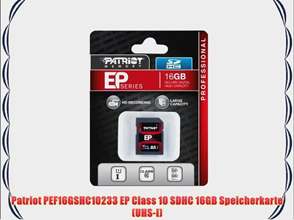 Patriot PEF16GSHC10233 EP Class 10 SDHC 16GB Speicherkarte (UHS-I)