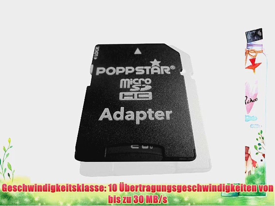Poppstar Class10 UHS-1 Micro SDXC 64GB Speicherkarte inkl. SD-Adapter