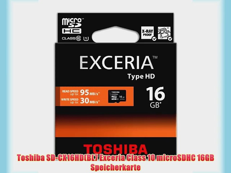 Toshiba SD-CX16HD(BL7 Exceria Class 10 microSDHC 16GB Speicherkarte