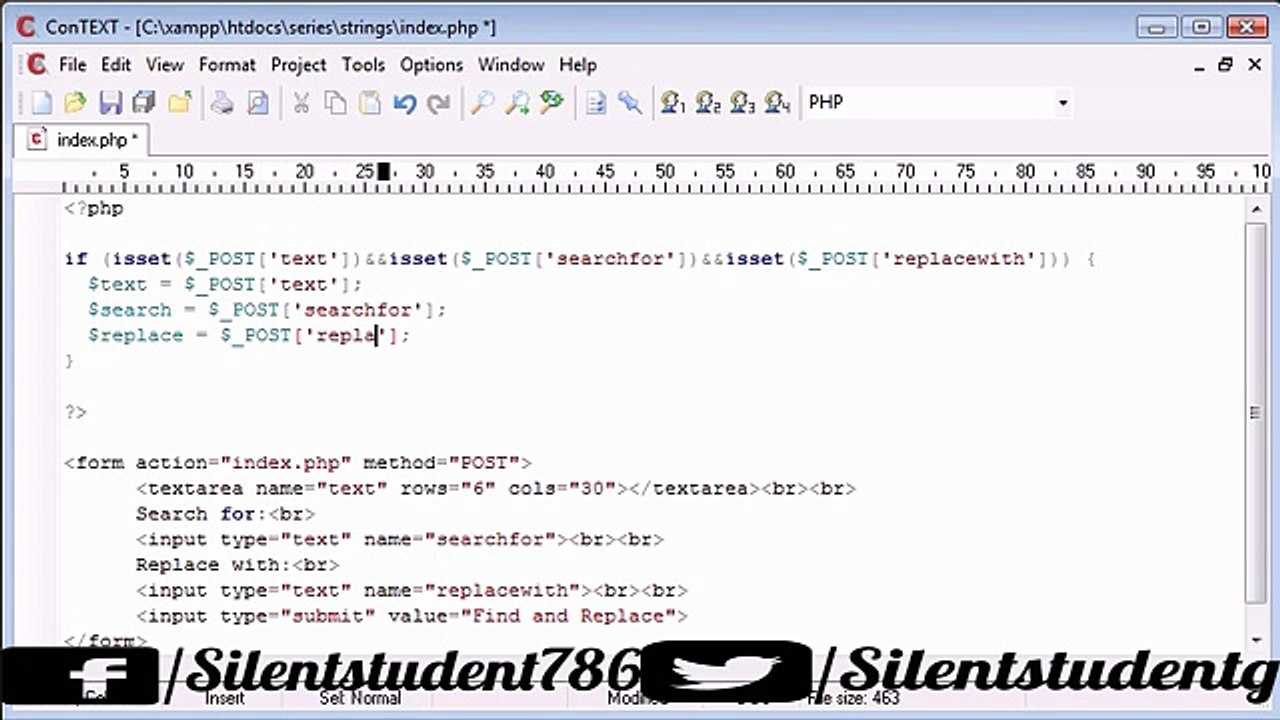 Beginner PHP Tutorial - 55 - Creating a Find and Replace Application Part 2_‏_1