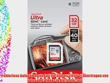 SanDisk SDSDUN-032G-G46 Ultra SDHC 32GB UHS-I Class 10 Speicherkarte bis zu 40MB/Sek. lesen