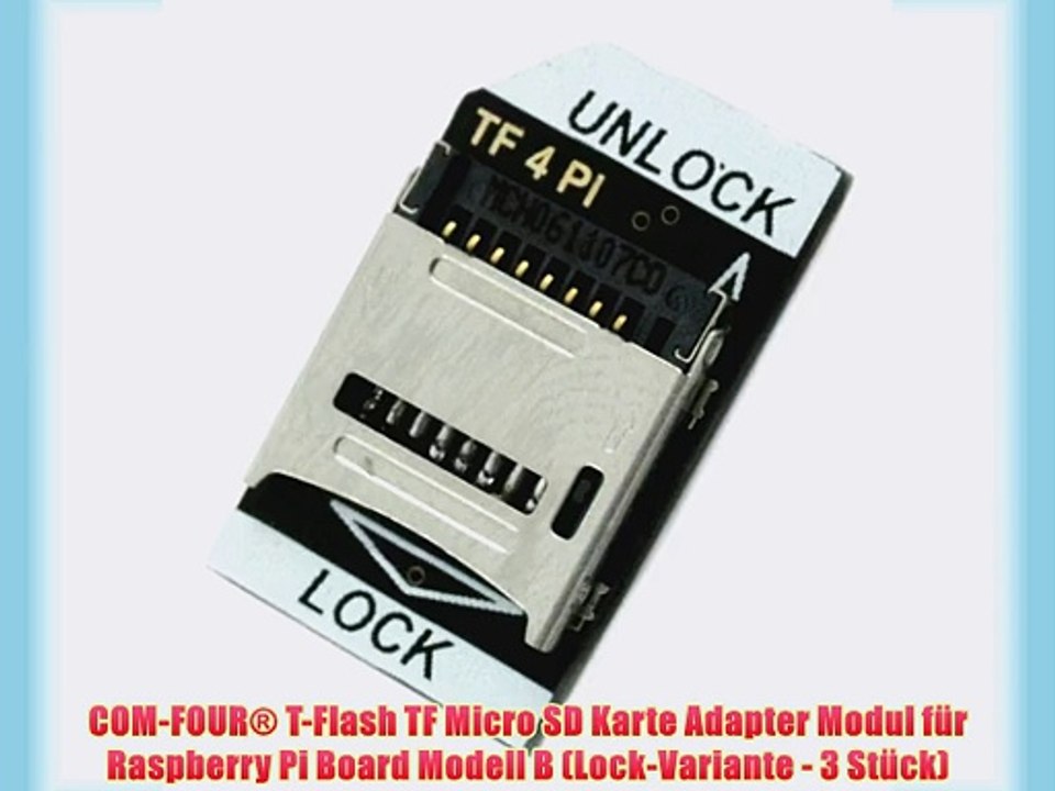 COM-FOUR? T-Flash TF Micro SD Karte Adapter Modul f?r Raspberry Pi Board Modell B (Lock-Variante