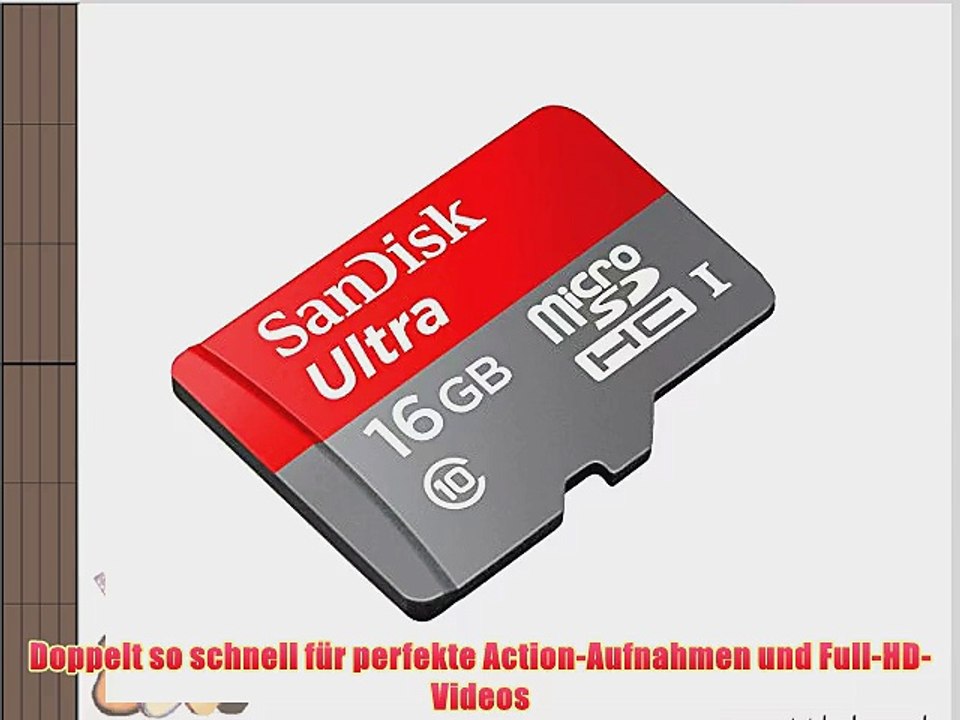 SanDisk SDSDQUA-016G-U46A Mobile Ultra microSDHC 16GB UHS-I Class 10 Speicherkarte   SD-Adapter