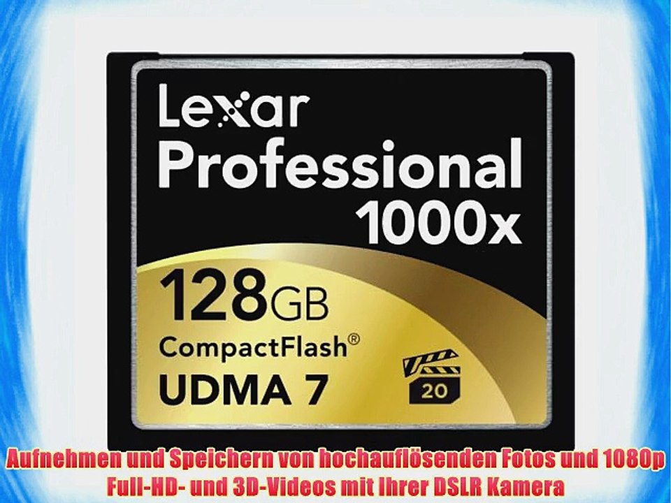 Lexar Professional 128GB 1000x 150MB/s High Speed UDMA CompactFlash Speicherkarte
