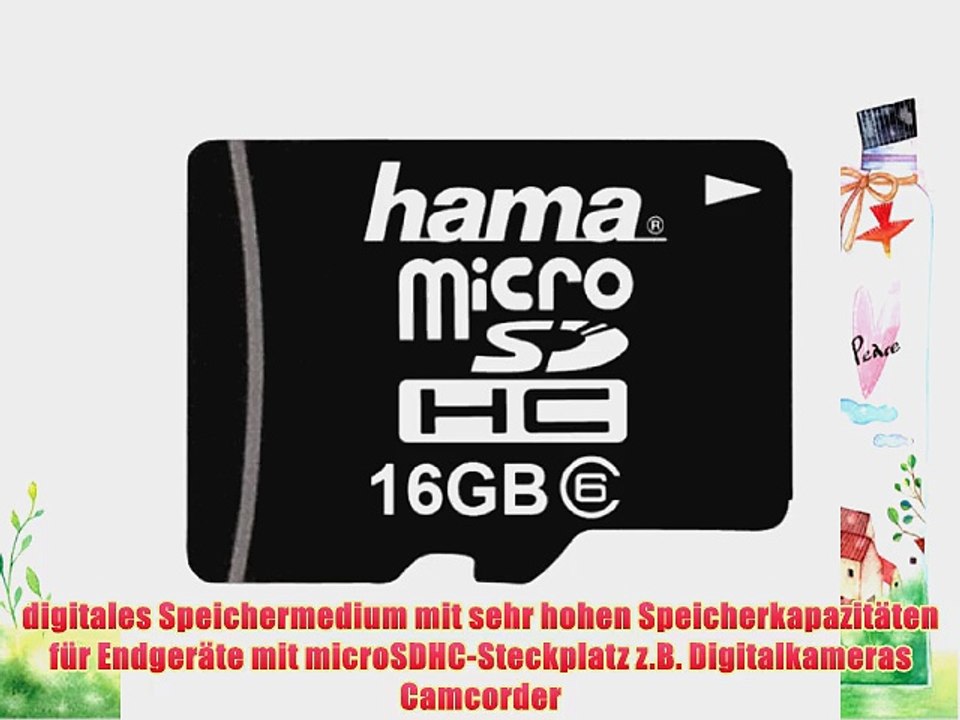 Hama Class 6 microSDHC 16GB Speicherkarte ohne Adapter/Mobile