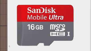 16GB Sandisk Mobile Ultra microSDHC Class 10 Card   SD Adapter