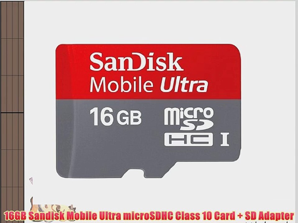 16GB Sandisk Mobile Ultra microSDHC Class 10 Card   SD Adapter