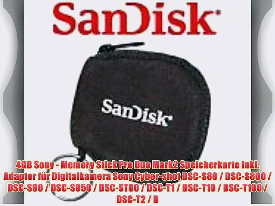 4GB Sony - Memory Stick Pro Duo Mark2 Speicherkarte inkl. Adapter f?r Digitalkamera Sony Cyber-shot
