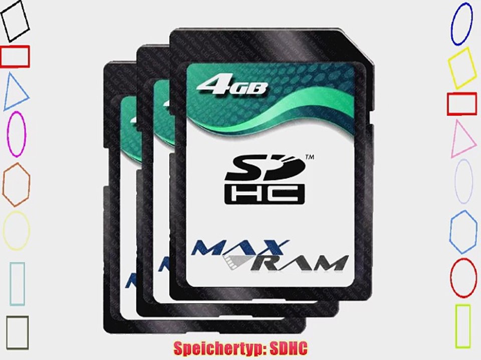 3 x Speicherkarte SD SDHC 4 GB - Class 4 f?r Canon PowerShot A800/SX130 IS Casio EXILIM ZOOM