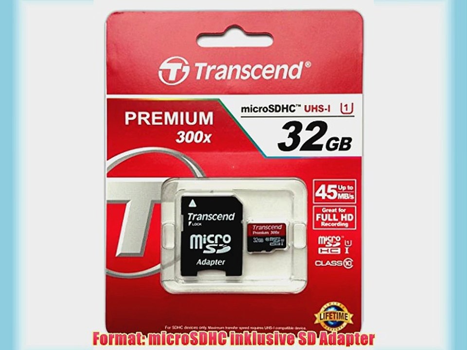 Transcend 32GB microSDHC UHS-I 45MB/s Speicherkarte f?r LG Electronics G2 Mini LTE D620   SD