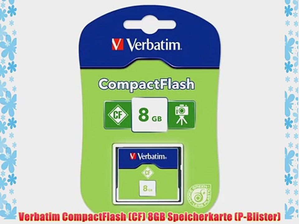 Verbatim CompactFlash (CF) 8GB Speicherkarte (P-Blister)