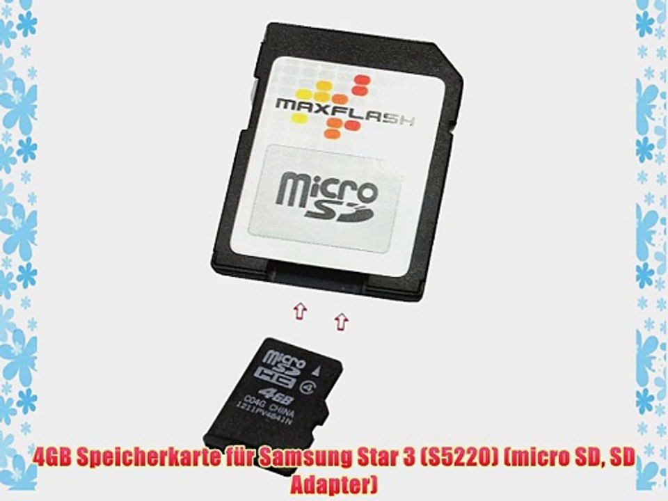 4GB Speicherkarte f?r Samsung Star 3 (S5220) (micro SD SD Adapter)
