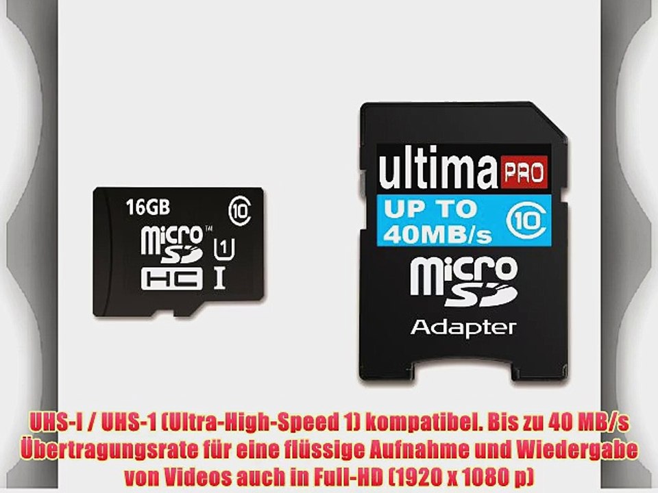 Memzi Ultima Pro Micro-SDXC-Speicherkarte mit SD-Adapter f?r Nokia Lumia Mobiltelefone 16 GB