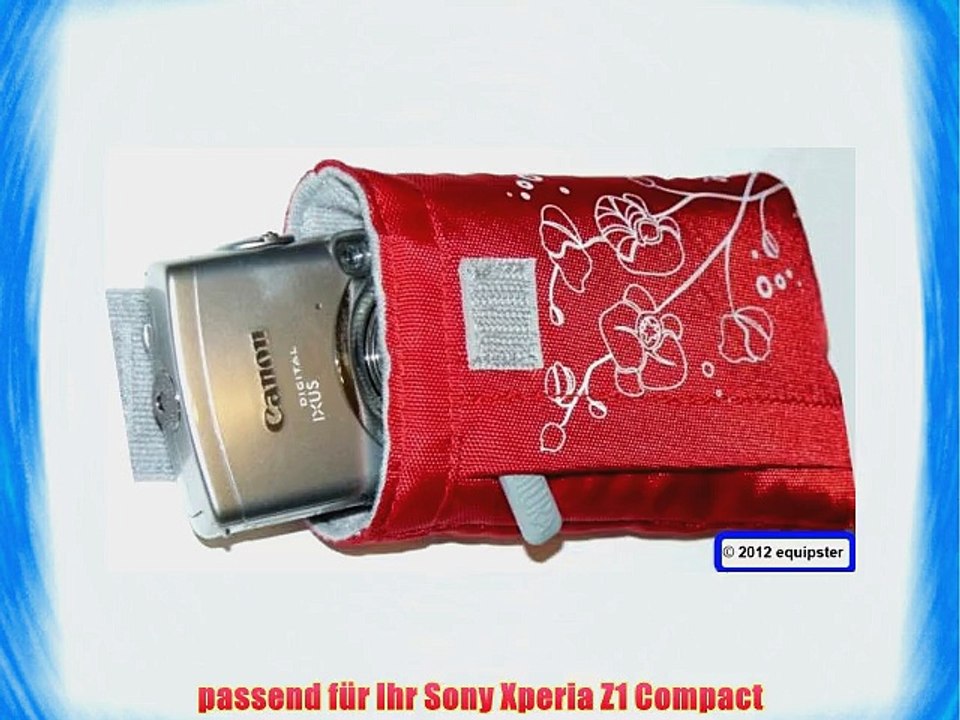 Poppige trendige Handy Tasche rot f?r Sony Xperia Z1 Compact inklusive PASSGENAUER Displayschutzfolie